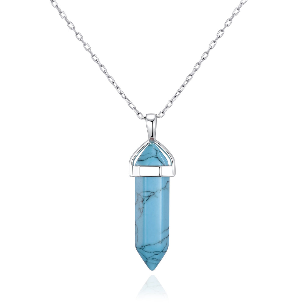 Synthetic Turquoise Genuine Gemstone Necklace