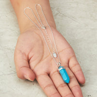 Synthetic Turquoise Genuine Gemstone Necklace