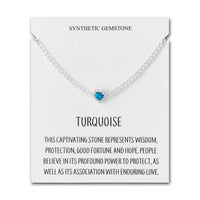 Synthetic Turquoise Heart Gemstone Bracelet with Quote Card Created with Zircondia® Crystals
