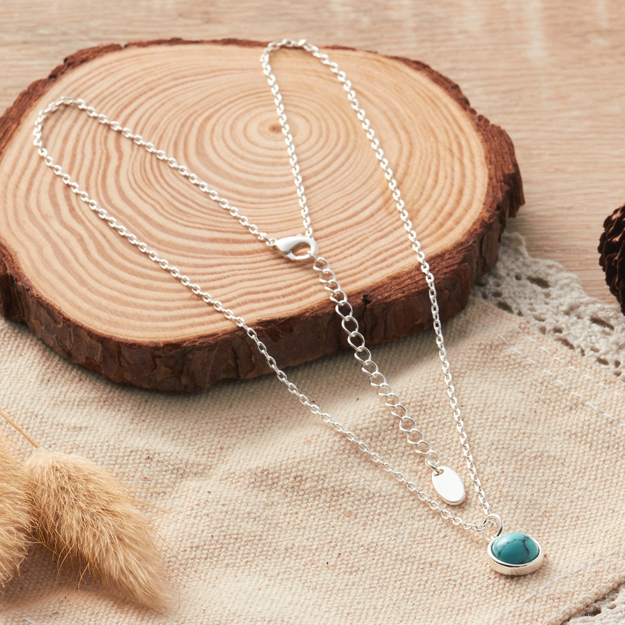 Synthetic Turquoise Necklace with Quote Card