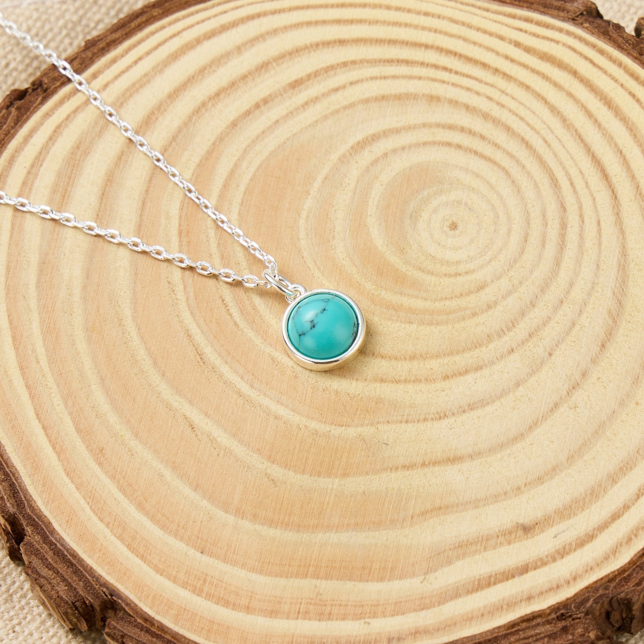 Synthetic Turquoise Necklace with Quote Card