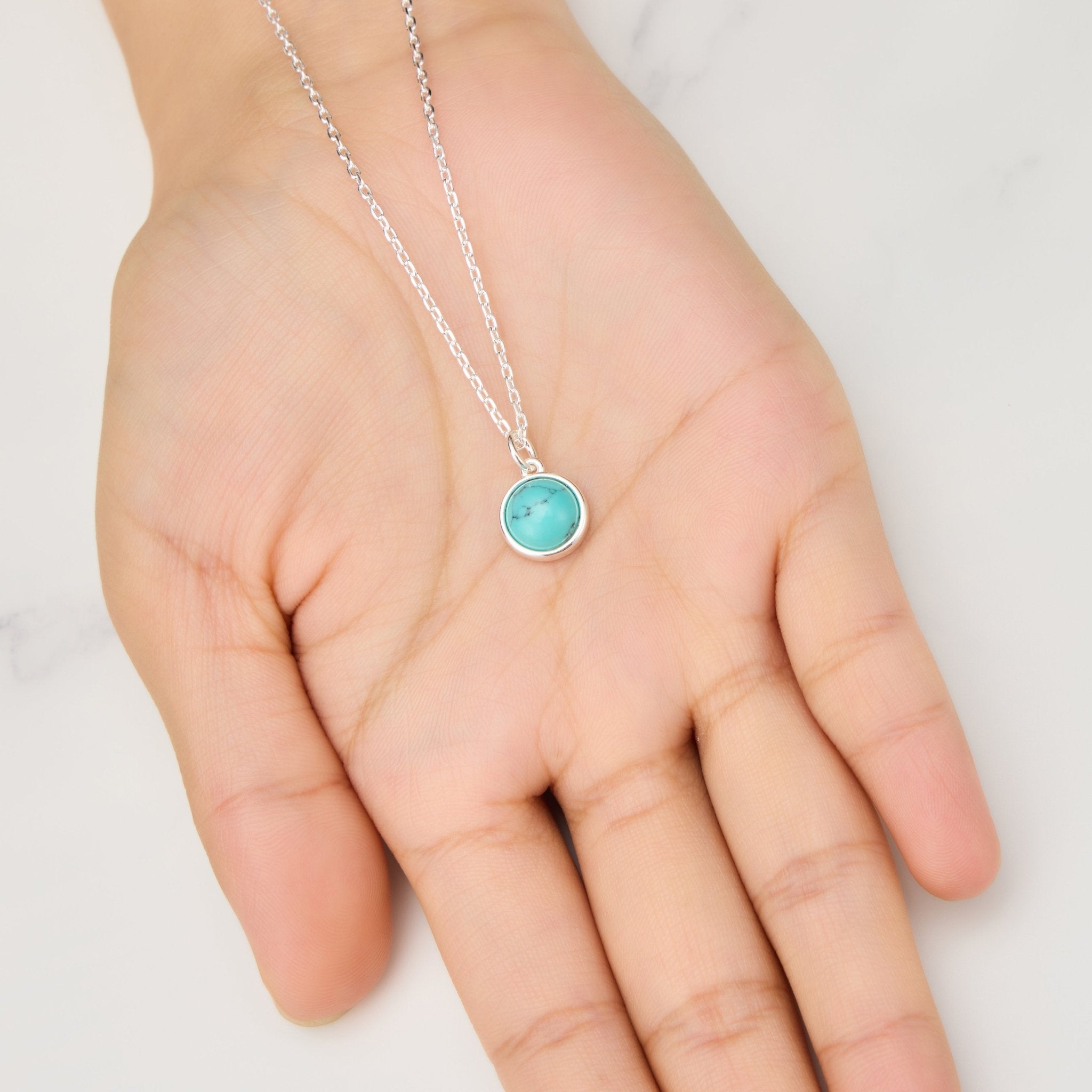 Synthetic Turquoise Necklace with Quote Card