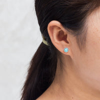 Synthetic Turquoise Stud Earrings with Quote Card