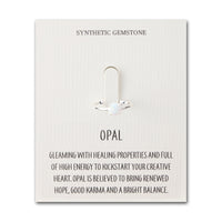 Synthetic White Opal Adjustable Ring with Quote Card