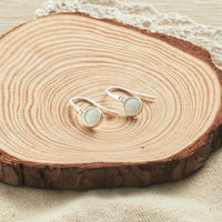 Synthetic White Opal Drop Earrings