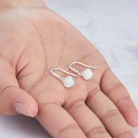 Synthetic White Opal Drop Earrings