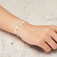 Synthetic White Opal Gemstone Bracelet