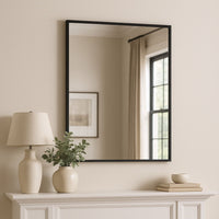 Takara - Black Metal Rectangle Mirror - 70cm x 50cm