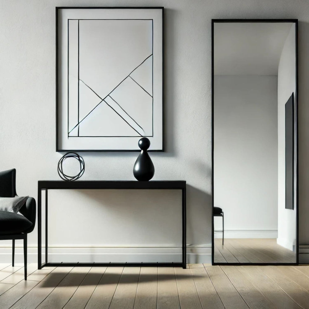 Takara Full Length Black Metal Rectangle Mirror - 160cm x 60cm for Contemporary Spaces