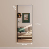 Takara - Full Length Black Metal Rectangle Mirror - 150cm x 60cm