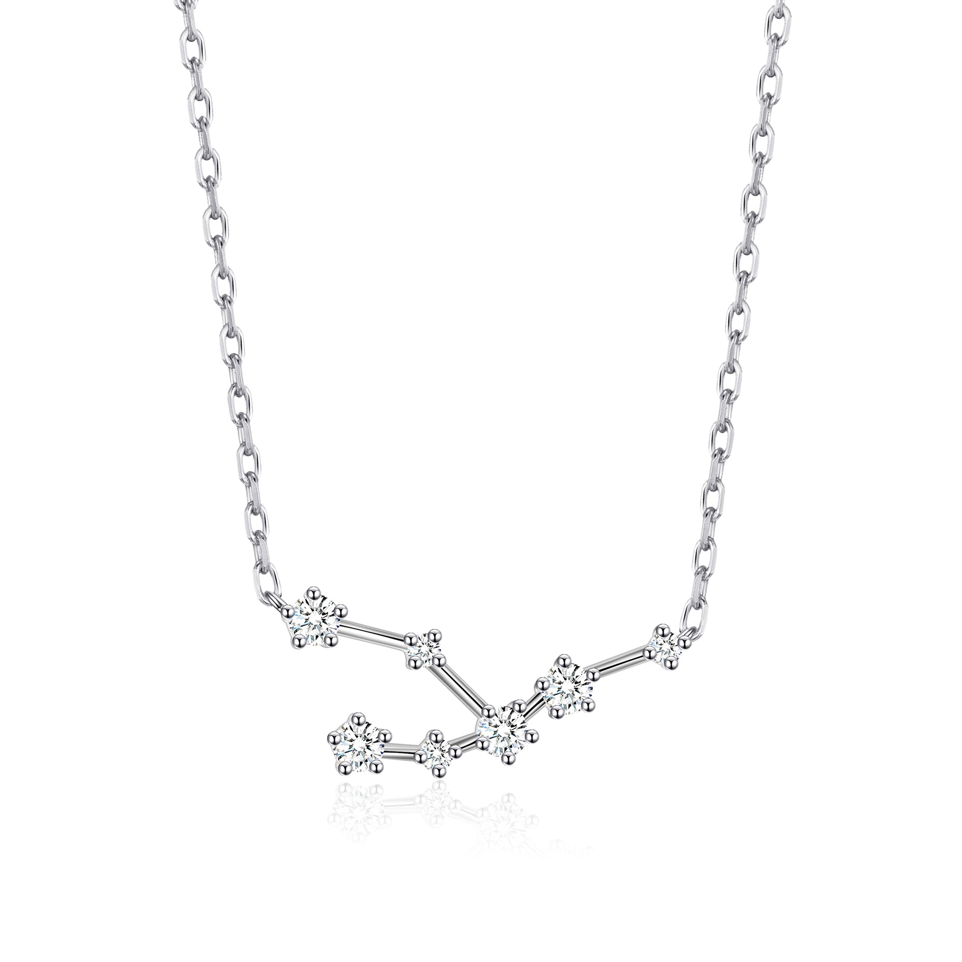 Taurus Star Sign Zodiac Constellation Necklace with Zircondia® Crystals