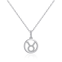 Taurus Star Sign Zodiac Necklace with Zircondia® Crystals