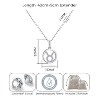 Taurus Star Sign Zodiac Necklace with Zircondia® Crystals