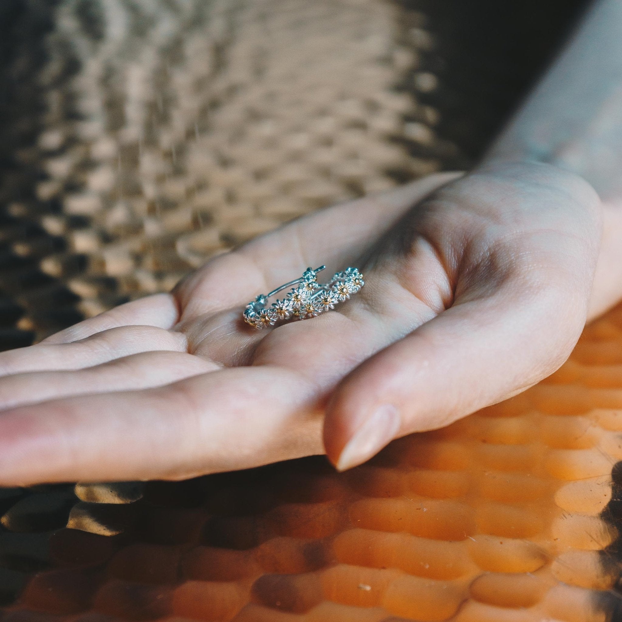 Thank You For Helping Me Grow Daisy Hoop Earrings