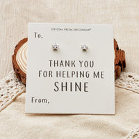Thank You For Helping Me Shine Star Earrings Created with Zircondia® Crystals
