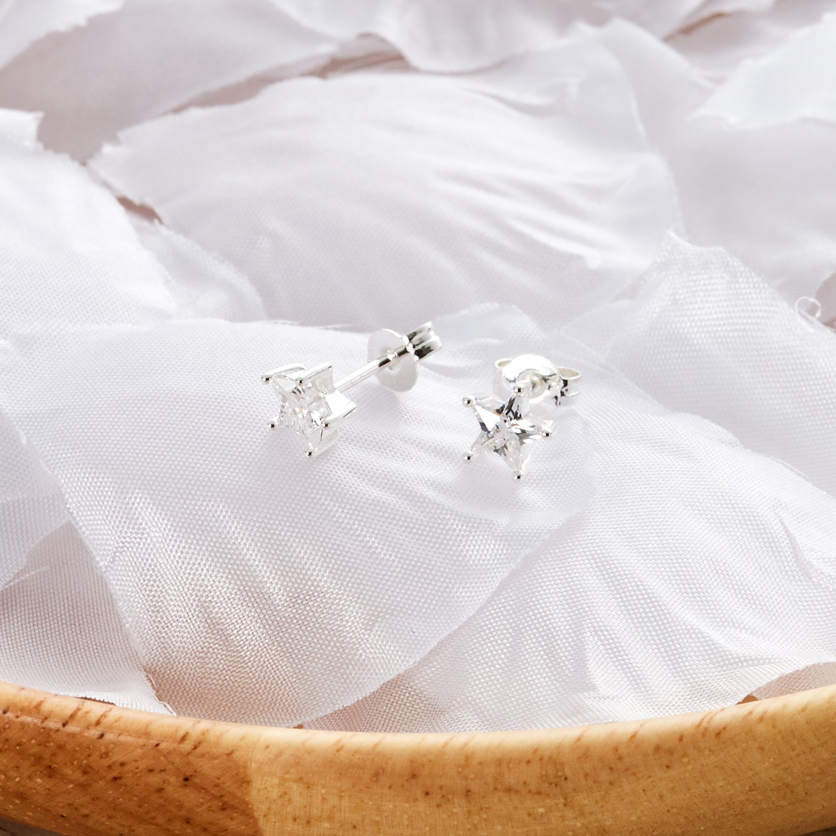 Thank You For Helping Me Shine Star Earrings Created with Zircondia® Crystals