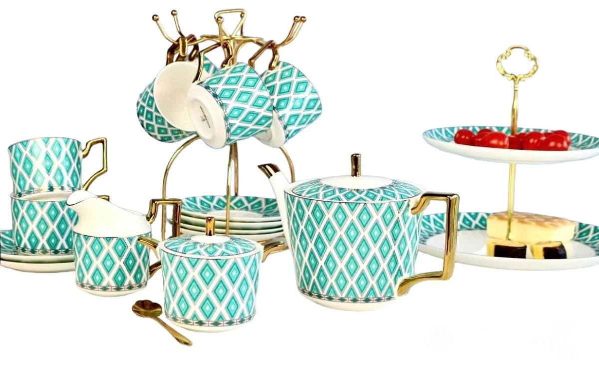 The Edwardian Emerald Bone China Tea Set