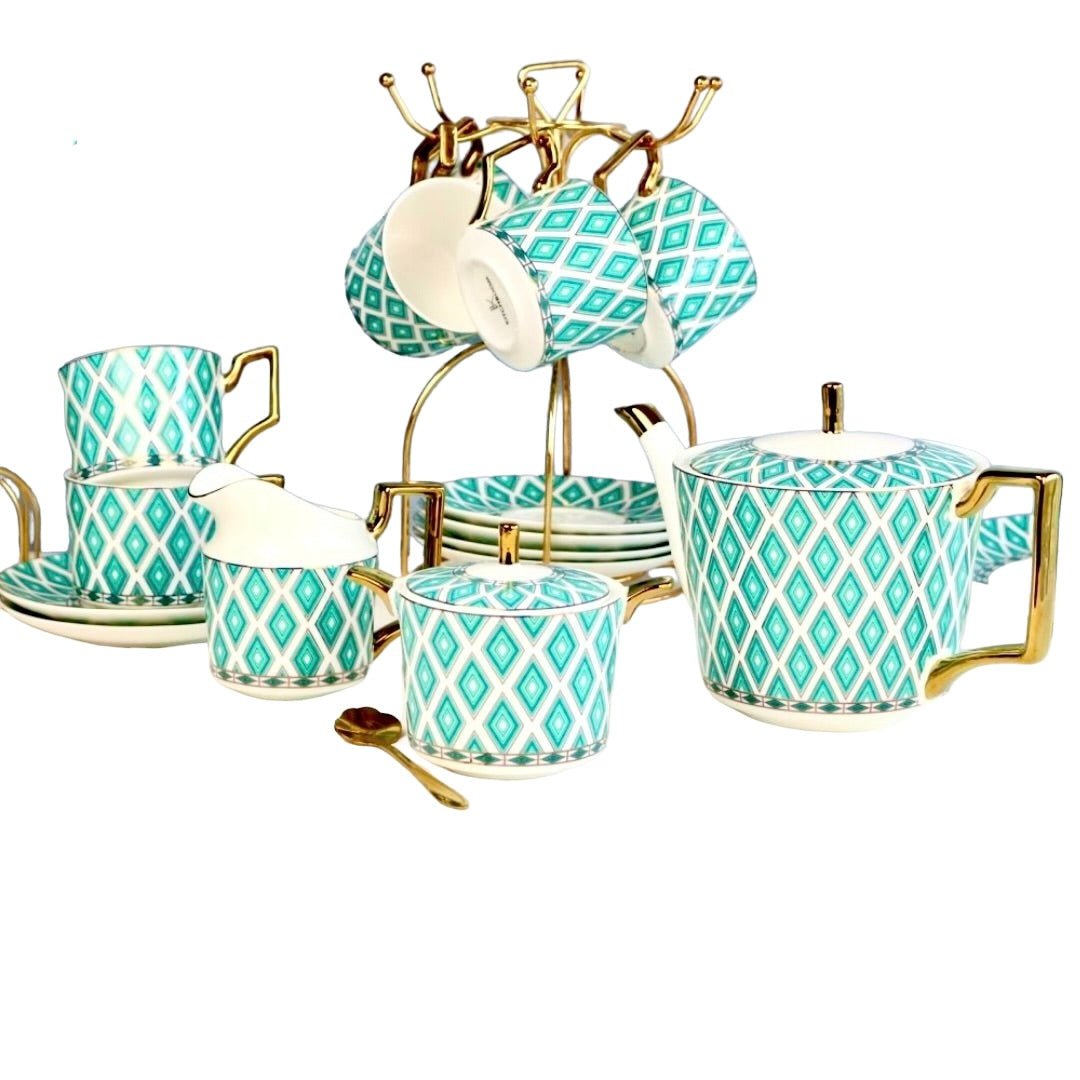 The Edwardian Emerald Bone China Tea Set