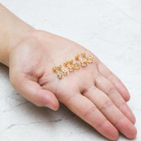 Three Pack of Gold Plated 4mm, 5mm & 6mm Earrings Created with Zircondia® Crystals