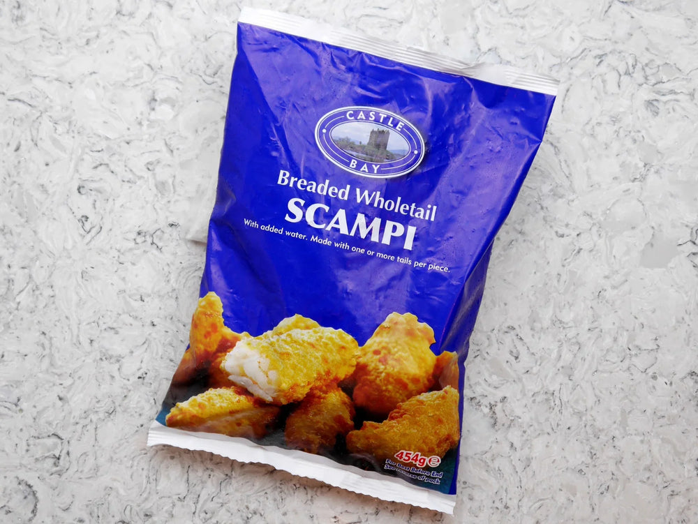 CASTLE BAY Breaded Wholetail Scampi 454g