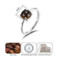 Tigers Eye Adjustable Ring with Quote Card