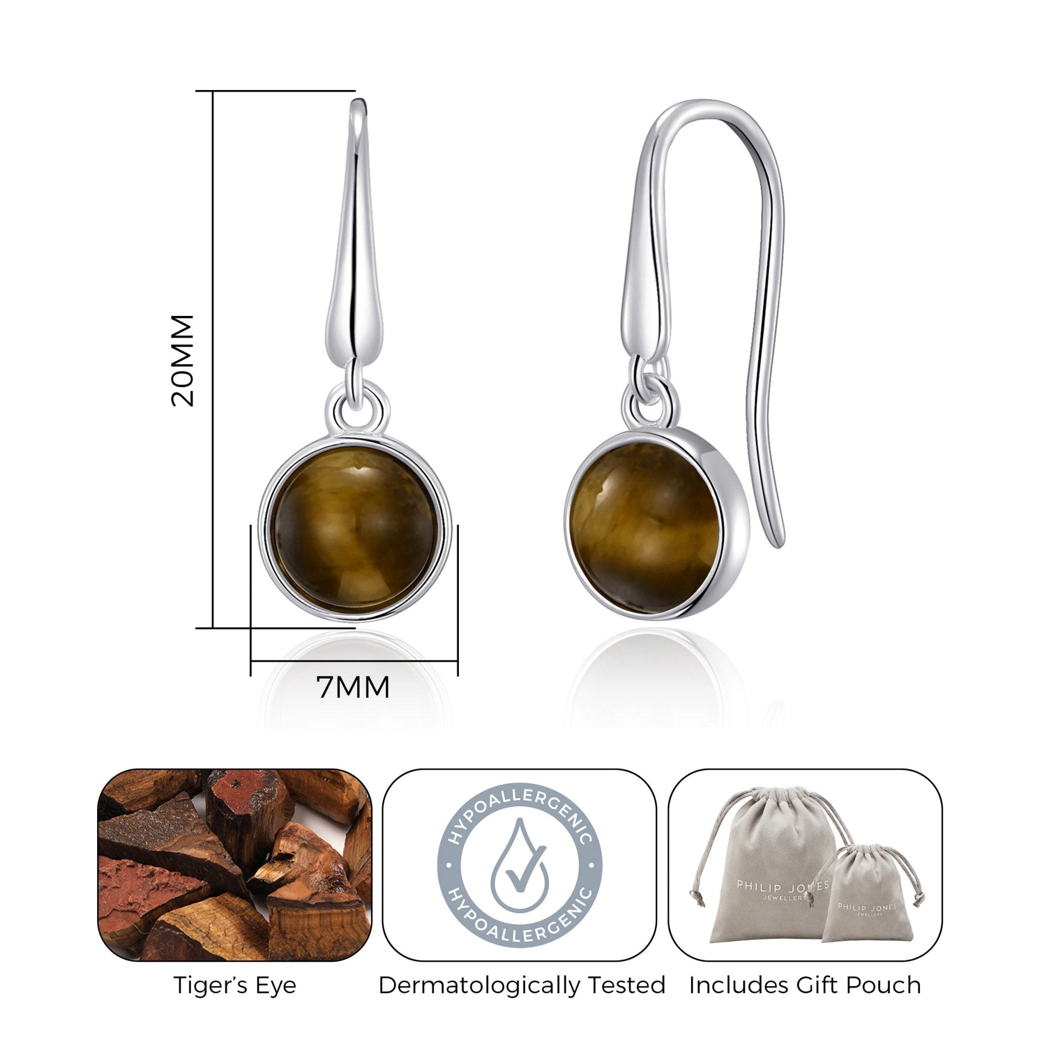 Tiger's Eye Drop Earrings