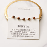 Tiger's Eye Gemstone Bracelet with Quote Card