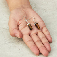 Tiger's Eye Gemstone Drop Earrings