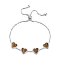 Tigers Eye Gemstone Multi Heart Friendship Bracelet