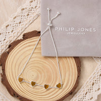 Tigers Eye Gemstone Multi Heart Friendship Bracelet