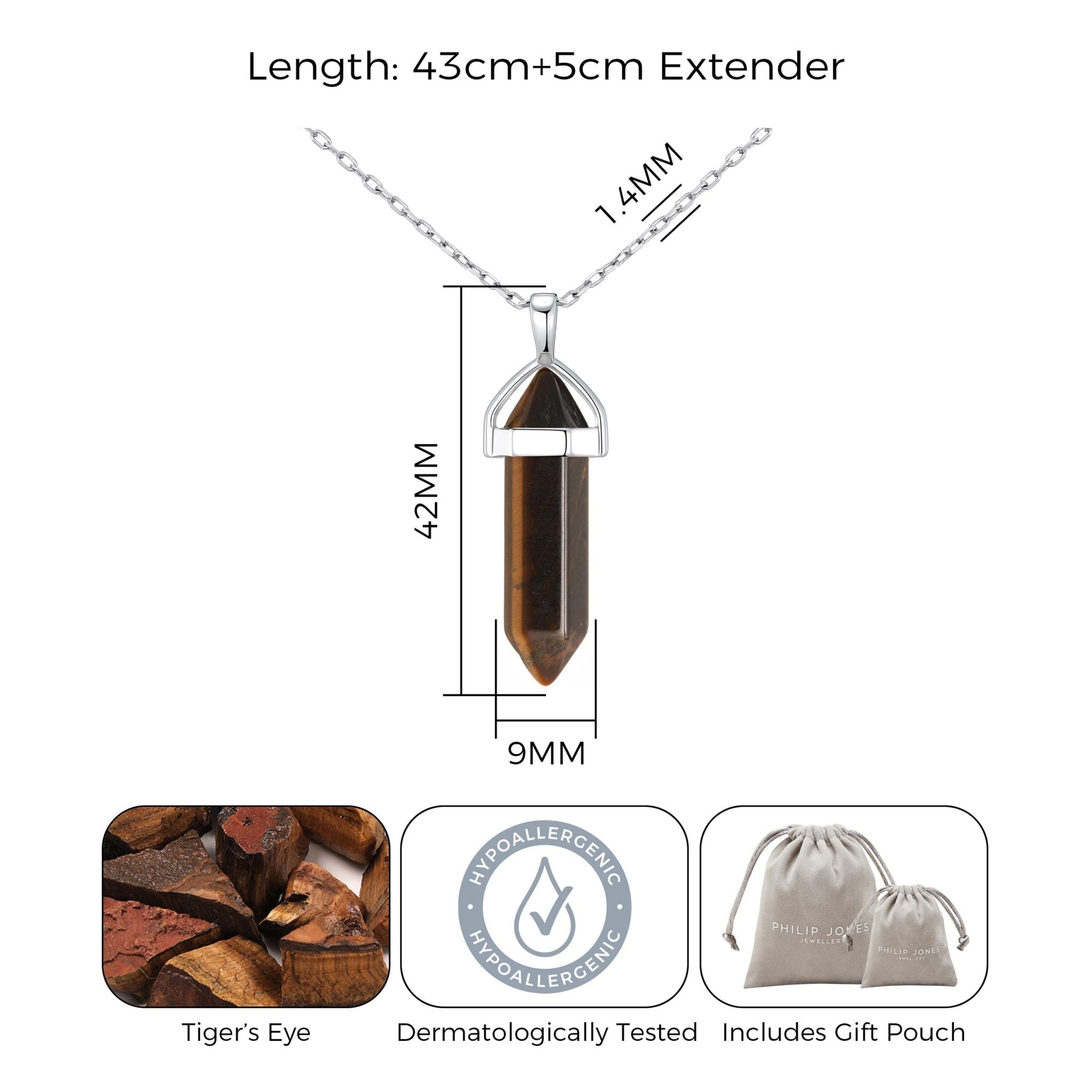 Tiger's Eye Genuine Gemstone Necklace
