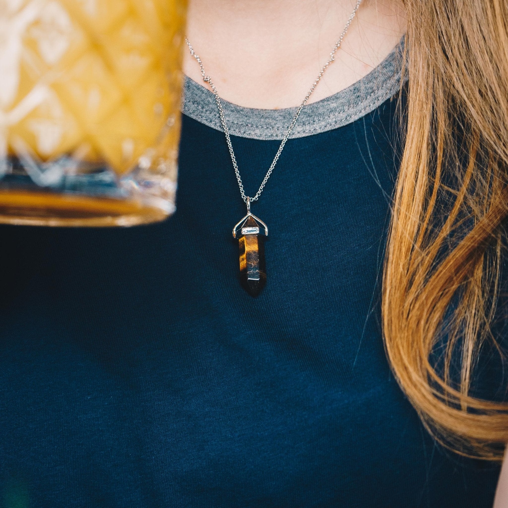 Tiger's Eye Genuine Gemstone Necklace