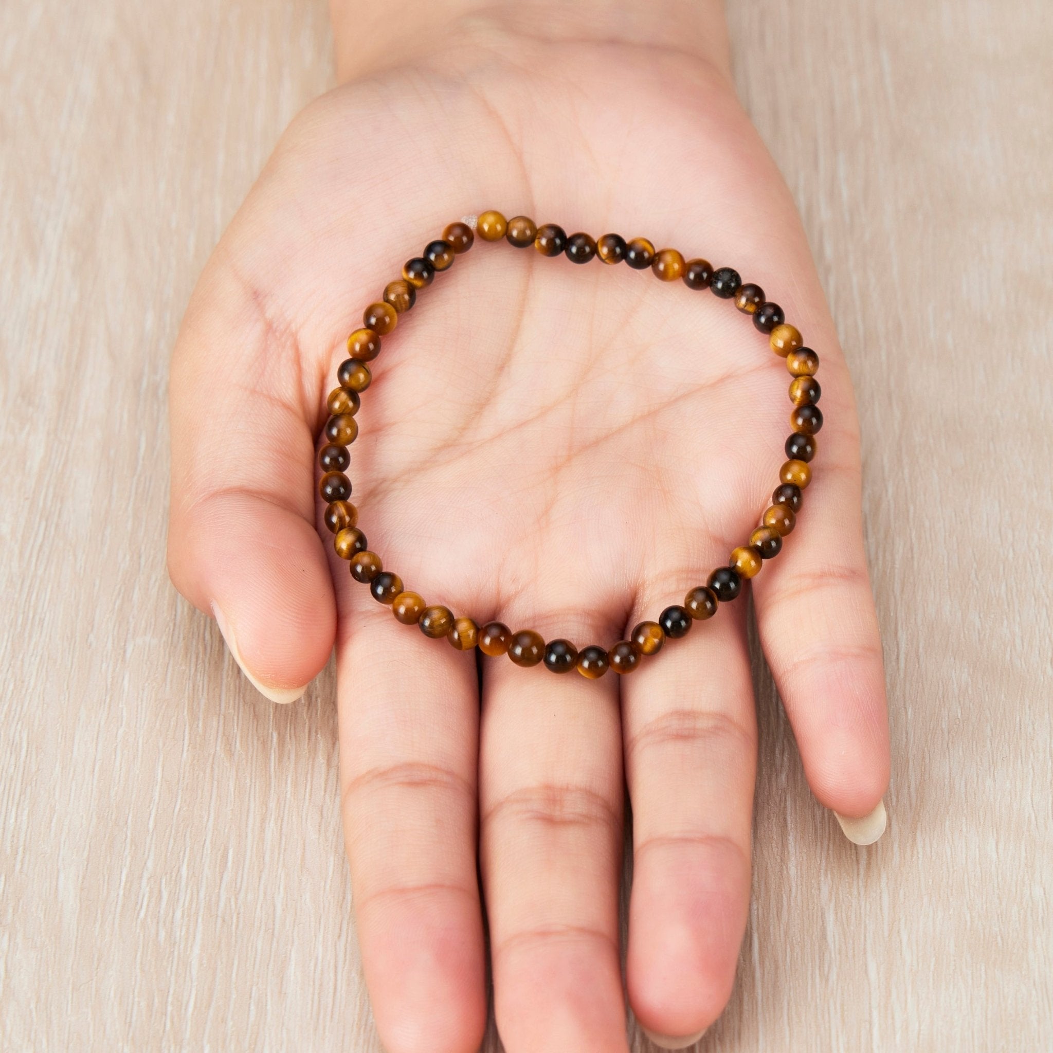 Tigers Eye Mini Beaded Gemstone Stretch Bracelet