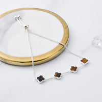 Tigers Eye Multi Clover Friendship Bracelet