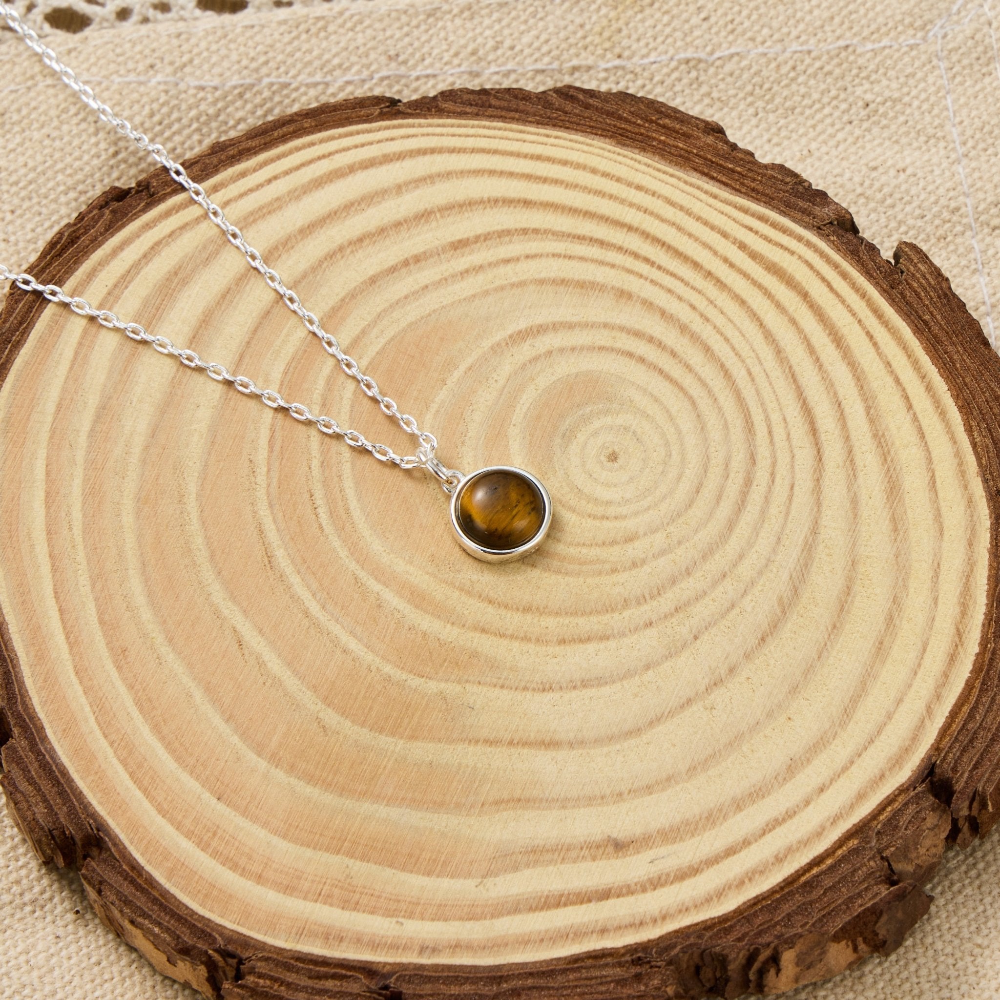 Tiger's Eye Necklace with Quote Card