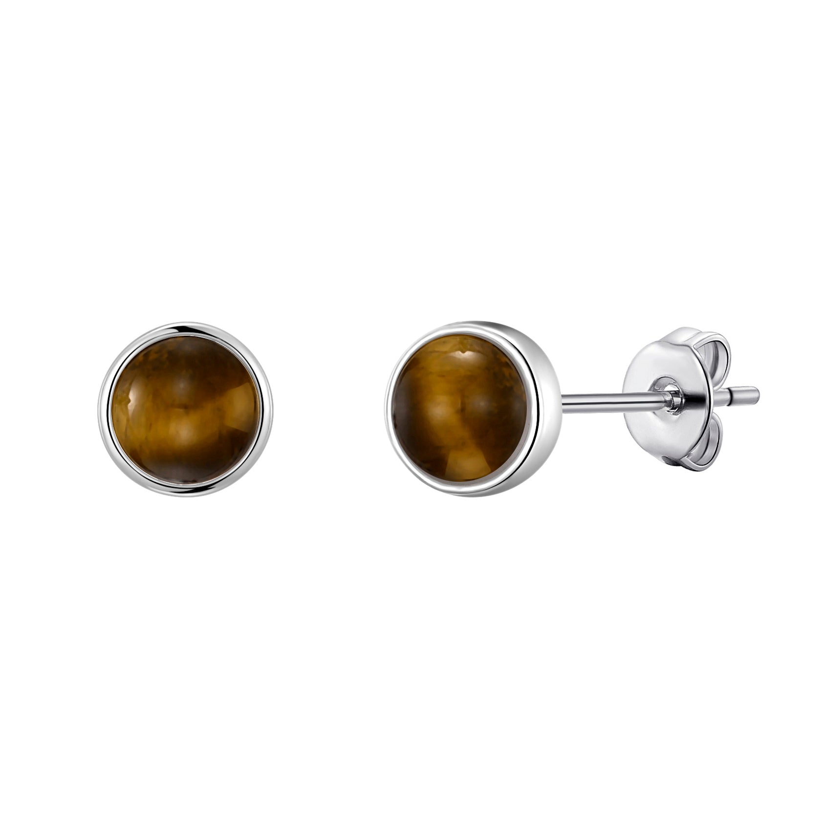Tigers Eye Stud Earrings with Quote Card