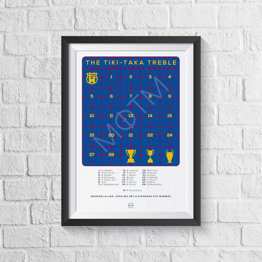 FC Barcelona 'Tiki-Taka Treble' 2008/2009 Print