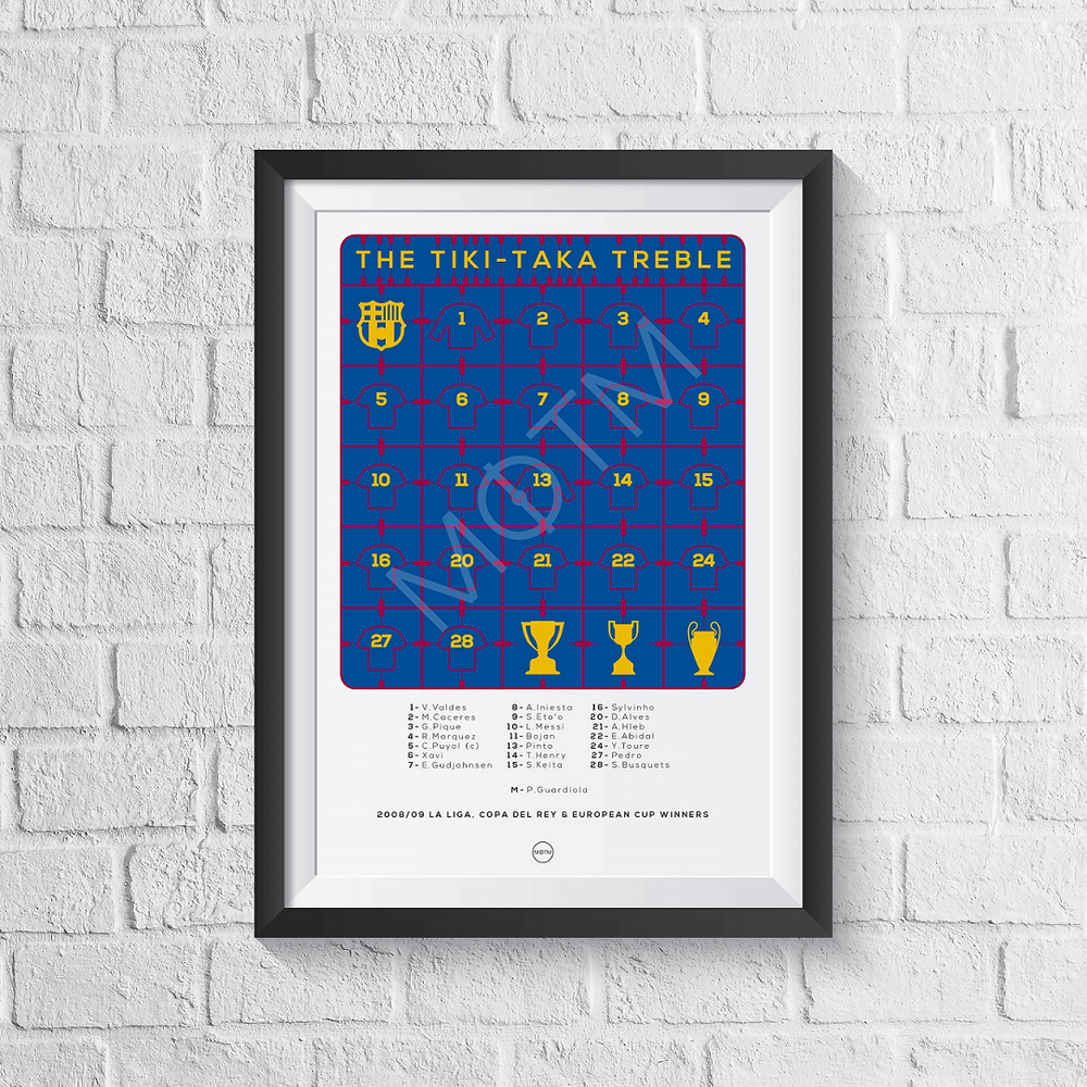 FC Barcelona 'Tiki-Taka Treble' 2008/2009 Print