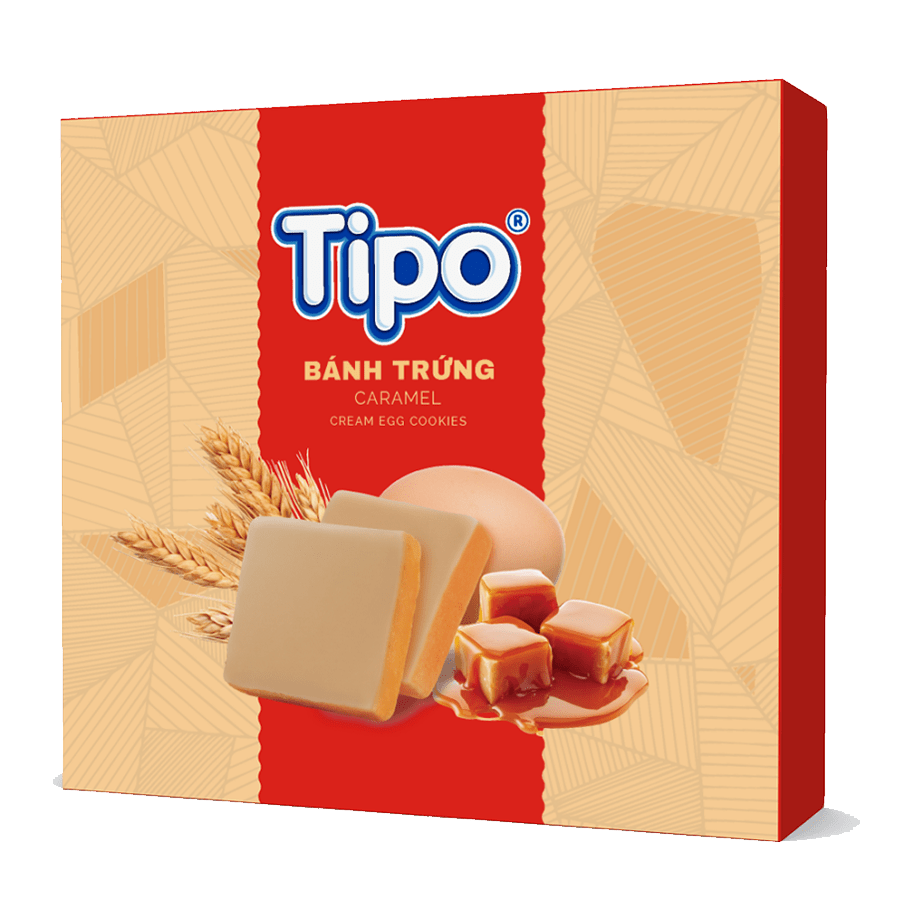 TIPO Caramel Cream Egg Cookies Banh Trung 250g