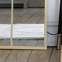 Tomi - Full Length Gold Metal Arched Lattice Window Mirror - 150cm x 60cm.