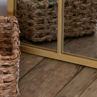 Tomi Gold Metal Arched Lattice Window Mirror - 180cm x 90cm