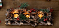 Christmas Wooden Pinecone Tea Light Candle Holder Decoration