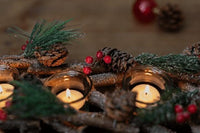 Christmas Wooden Pinecone Tea Light Candle Holder Decoration