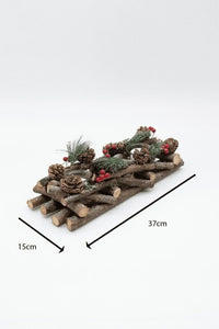 Christmas Wooden Pinecone Tea Light Candle Holder Decoration