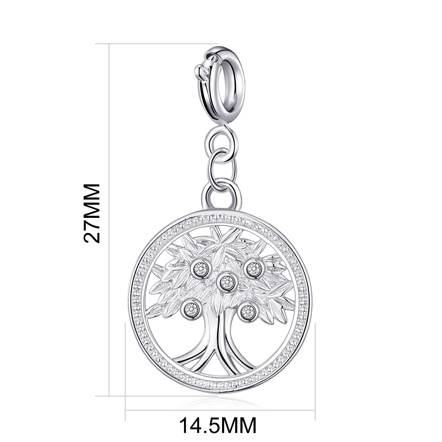 Tree of Life Charm Created with Zircondia® Crystals