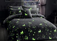 Unicorn Glow in the Dark Teddy Fleece Duvet Set for Kids Girls Magical Bedtime Bedding Warm and Cosy OEKO-TEX Certified Pink by OLIVIA ROCCO