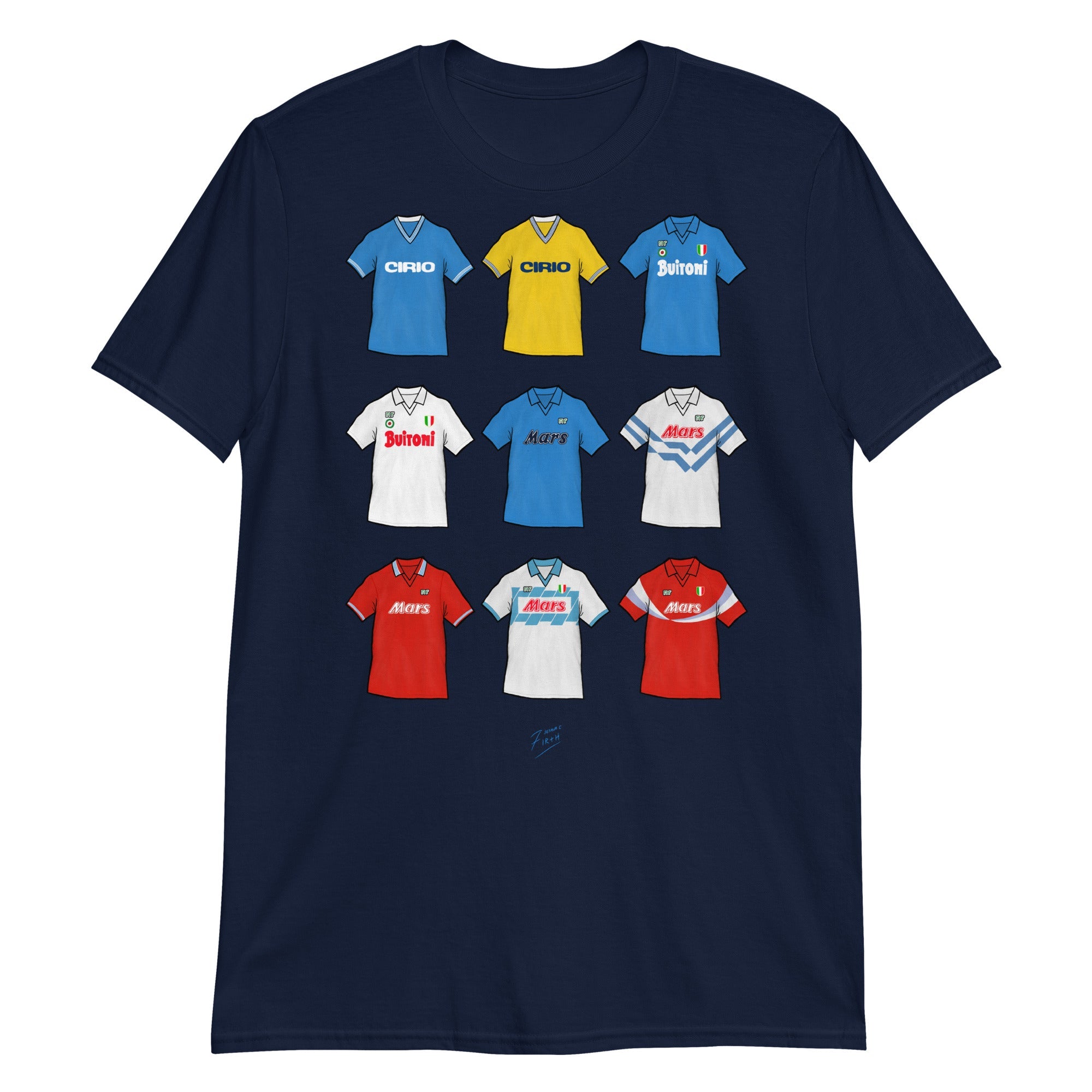 Napoli Retro Shirts Illustrated Football T-Shirt