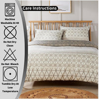 Versailles Natural Floral Reversible Quilted Duvet Cover Set with Button Closure in Single Double King Sizes by OLIVIA ROCCO