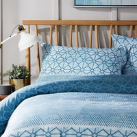 Versailles Teal Elegant Printed Duvet Cover Set Reversible Quilted Bedding with Pillowcases Breathable Polyester Blend for King Double Single Sizes by OLIVIA ROCCO