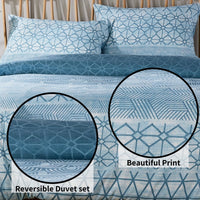 Versailles Teal Elegant Printed Duvet Cover Set Reversible Quilted Bedding with Pillowcases Breathable Polyester Blend for King Double Single Sizes by OLIVIA ROCCO